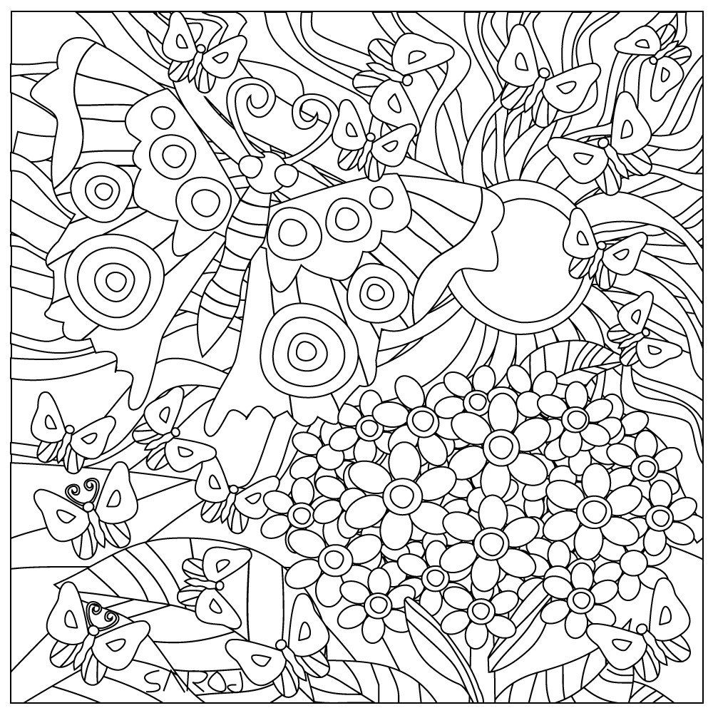 Application Coloriage Gratuit Free Coloringpages Of Flowers and butterflies Stress Relief