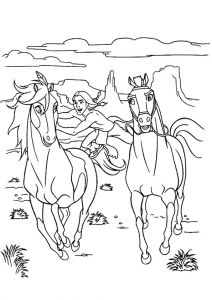 Coloriag De Cheval A Colorier Un In N Entrain De Rattraper Un Cheval Au Galop