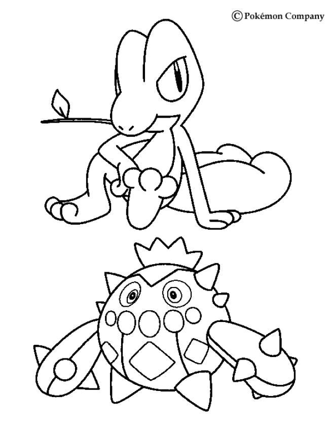 Coloriag Pokemon Treecko and Cacnea Pokemon Coloring Page More Grass Pokemon