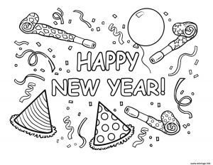 Coloriage A Decalquer Coloriage Happy New Year Printable Dessin