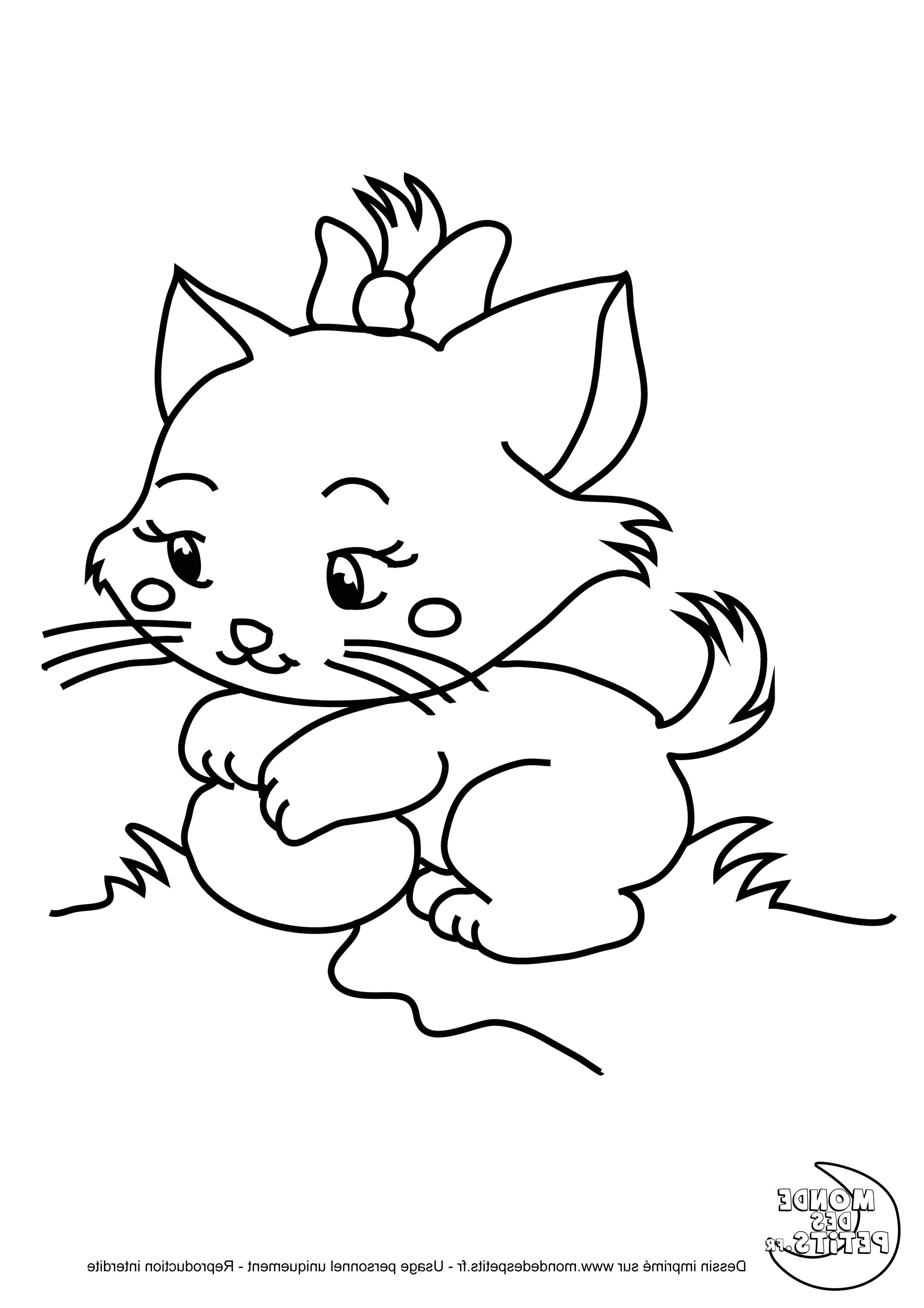 Coloriage A Imprimer Chatons Trop Mignons Dessin De Chat Trop Mignon Et Facile Contemporain Idées Dessin Lapin