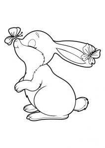 Coloriage Animeaux Bunny with butterflies Projects to Try Pinterest