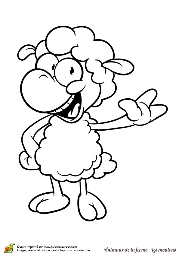 Coloriage Animeaux Un Mouton Rigolo   Colorier Coloriage Pour Enfants
