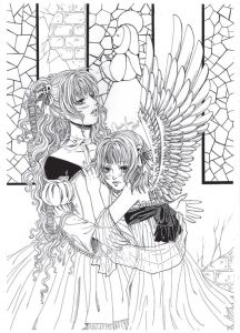 Coloriage Anti Stress Manga Charlotta Anime Japonnais Coloriage Par Dar Chan