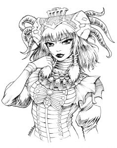 Coloriage Anti Stress Manga Servant Of the Empress Imperatrice by Karafactory On Deviantart