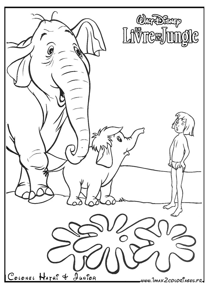 Coloriage as De La Jungle Coloriages Du Livre De La Jungle De Walt Disney Colonel Hathi Disney