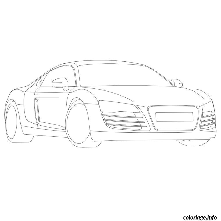 Coloriage Audi R8 Coloriage Voiture Audi R8 Dessin