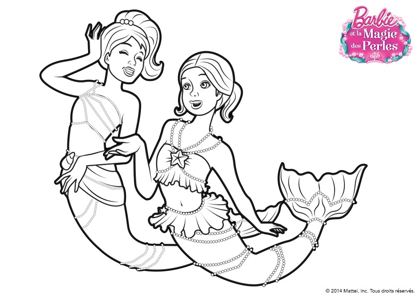 Coloriage Barbie Et La Magie Des Perles Barbie Le Cheval Magique Az Coloriage