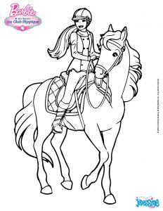 Coloriage Barbie Et son Cheval Coloriage Barbie Cheval