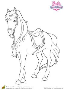 Coloriage Barbie Et son Cheval Dessin De Majectic Le Cheval De Barbie Avec Sa Médaille De Champion