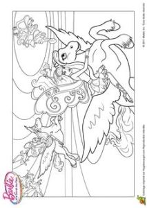 Coloriage Barbie Papillon Les Barbies Ensemble Avec Une Licorne Faisant Au Revoir   Ses Amis