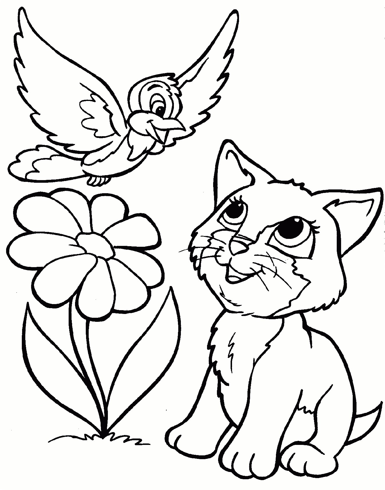 Coloriage Bébé Animaux Trop Mignon Coloriage De Chat Avec Un Coeur L Meublerc