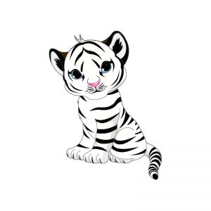 Coloriage Bébé Tigre Stickers Bébé Tigre Blanc Sticker Tigre Blanc Autocollant Animaux