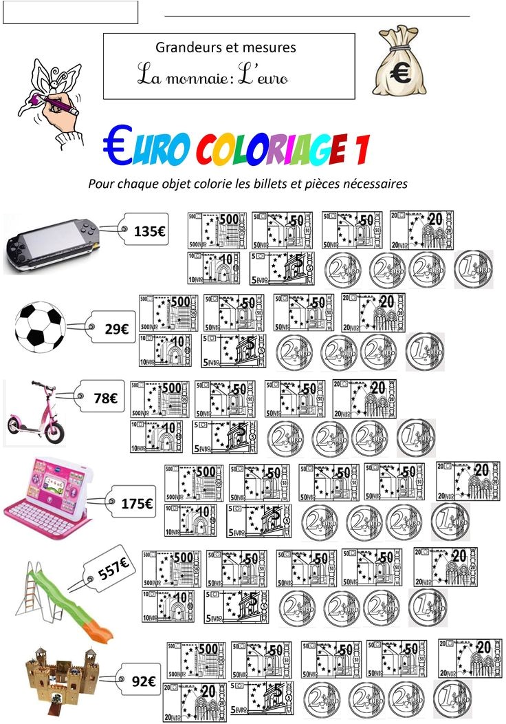 Coloriage Billet Euro 32 Best La Monnaie Images On Pinterest