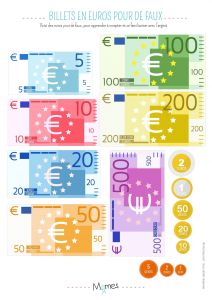 Coloriage Billet Euro Billets   Imprimer