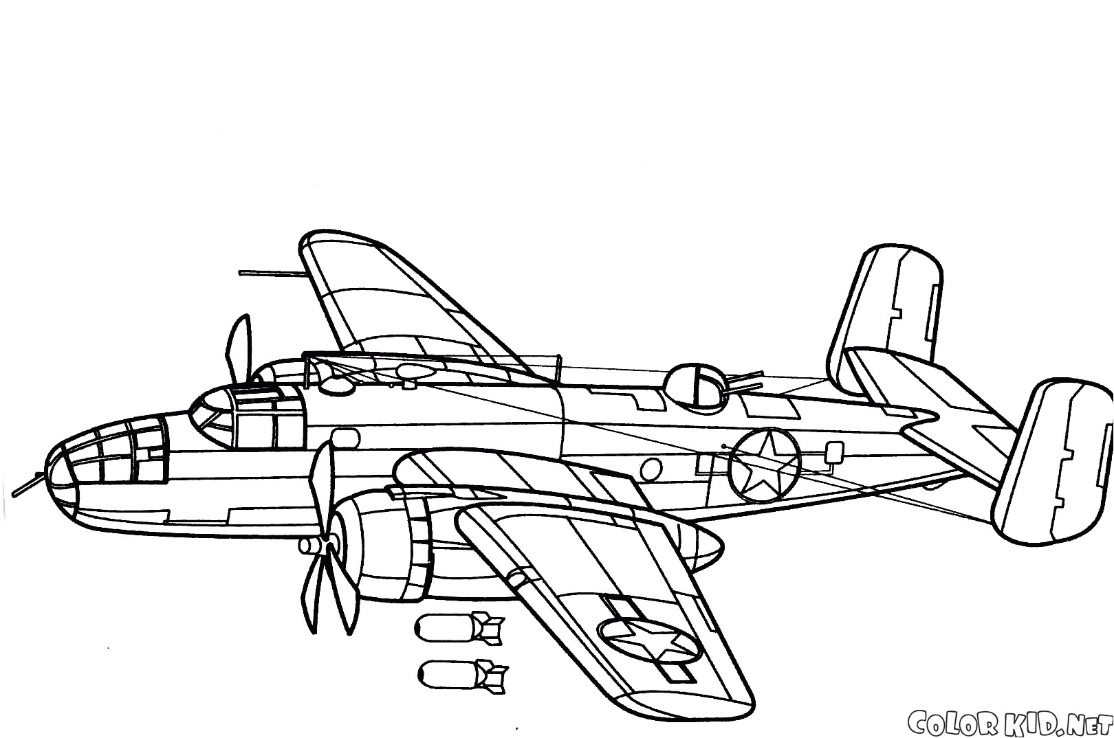 Coloriage Bombardier Coloriage north American B 25d Ar R Mitchell