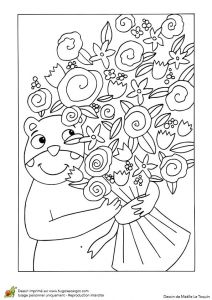 Coloriage Bouquet De Fleurs à Imprimer 136 Best Coloriages Fªte Des M¨res Et Des P¨res Images On Pinterest