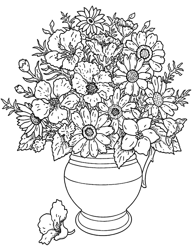 Coloriage Bouquet De Fleurs à Imprimer Dessins Gratuits   Colorier Coloriage Pour Adultes   Imprimer