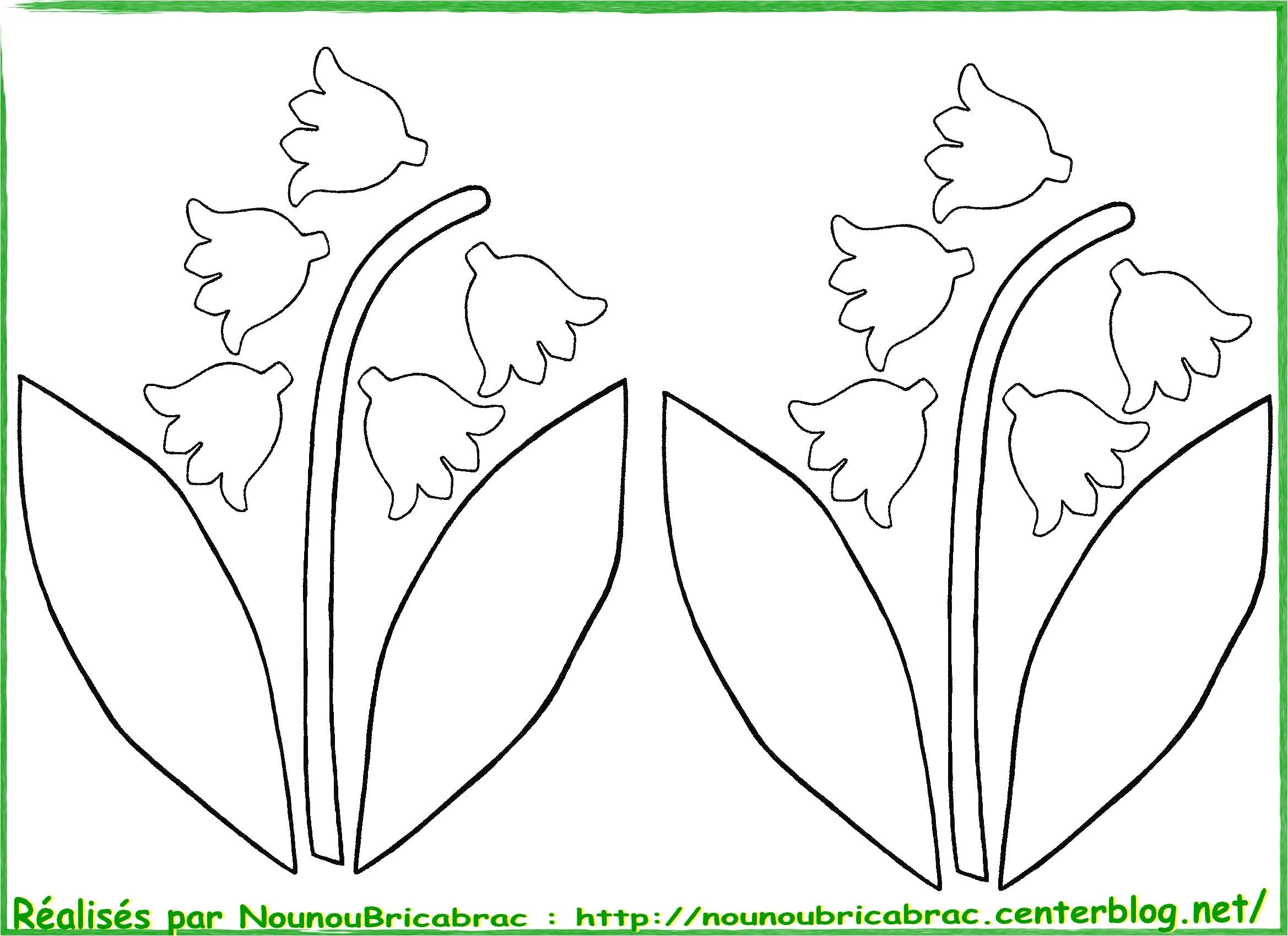 Coloriage Brin De Muguet A Imprimer Brins De Muguet   Colorier Et   Découper