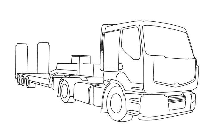 Coloriage Camion Remorque Camion 13 Transport – Coloriages   Imprimer