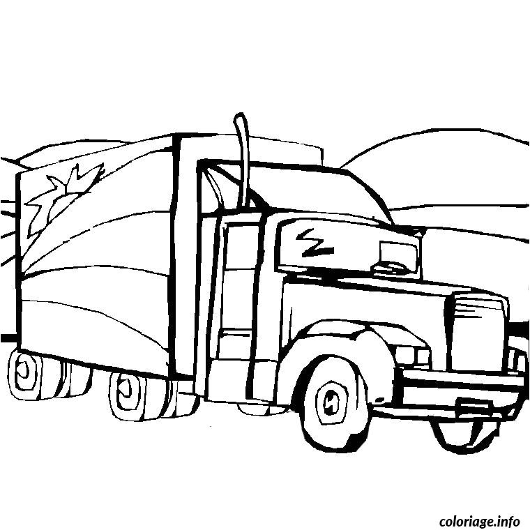 Coloriage Camion Remorque Coloriage Camion Remorque Dessin