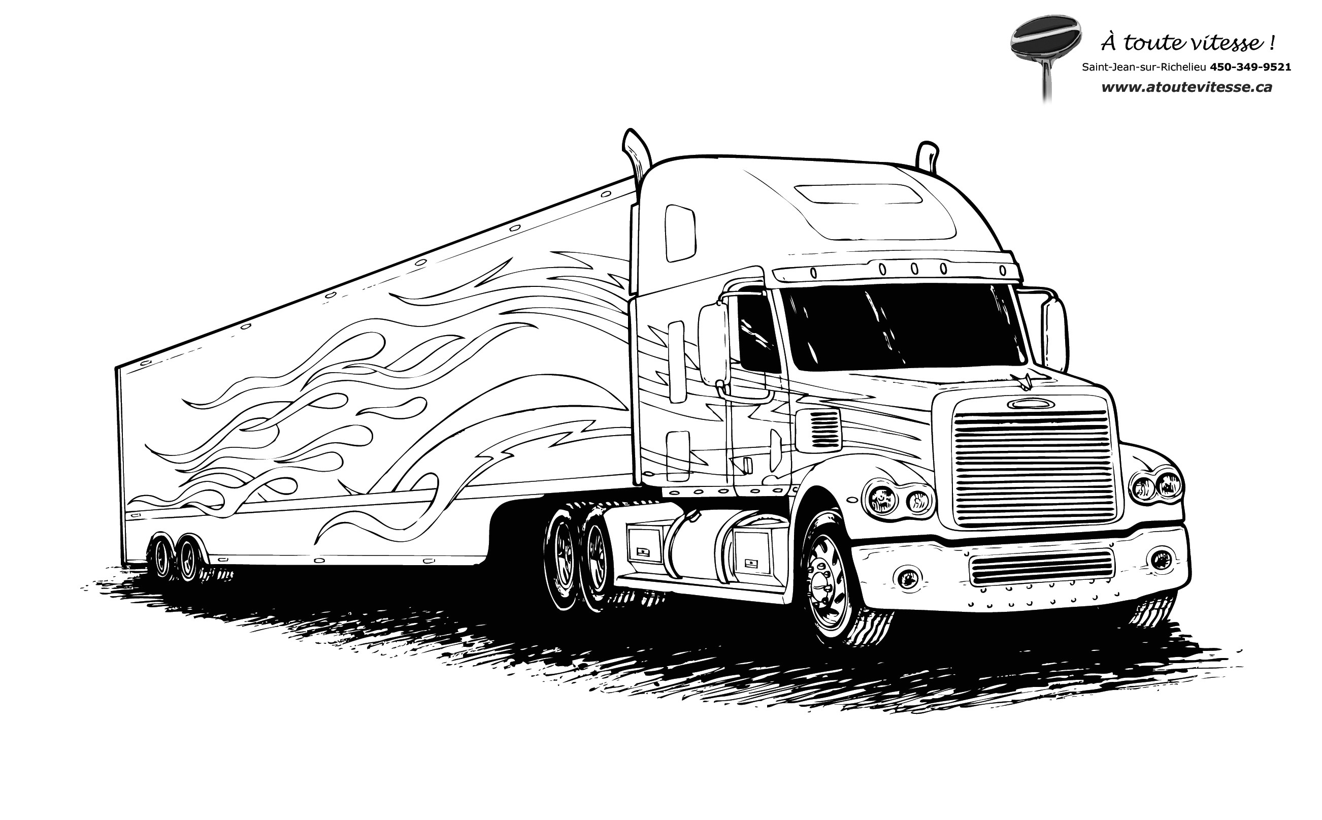 Coloriage Camion Remorque Dessins De Coloriage Semi Remorque  Imprimer Par Rapport  Dessin