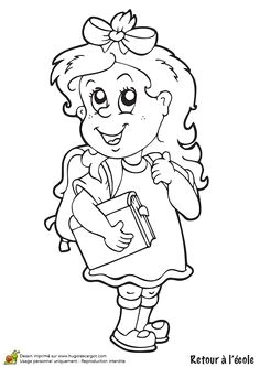 Coloriage Cartable Maternelle Un Gar§on Content D Aller   L école   Colorier
