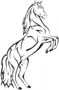 Coloriage Cheval Qui Se Cabre Cheval Tribal Cabre Pochoir Adhsif Cheval Stylis Cavalier Et