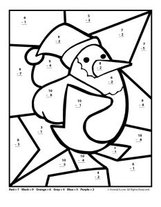 Coloriage Codé Cm2 Free Printable Christmas Math Worksheets Addition and Subtraction