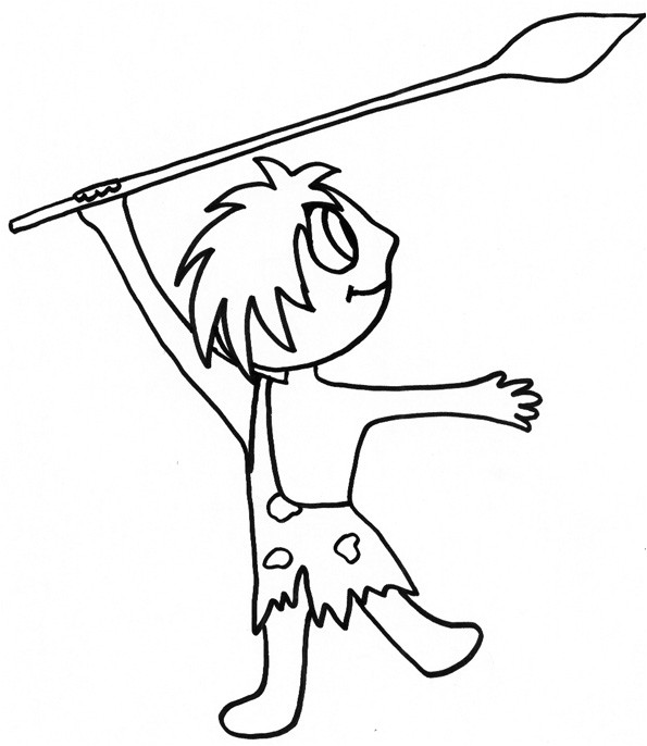 Coloriage Cro Magnon Coloriage D Un Homme De Cro Magnon   La Lance Tªte   Modeler