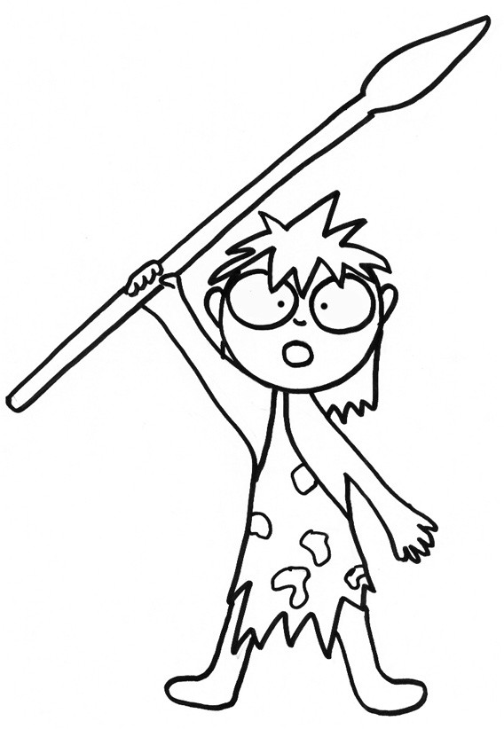 Coloriage Cro Magnon Coloriage Homme De Cro Magnon Chassant   La Lance Tªte   Modeler