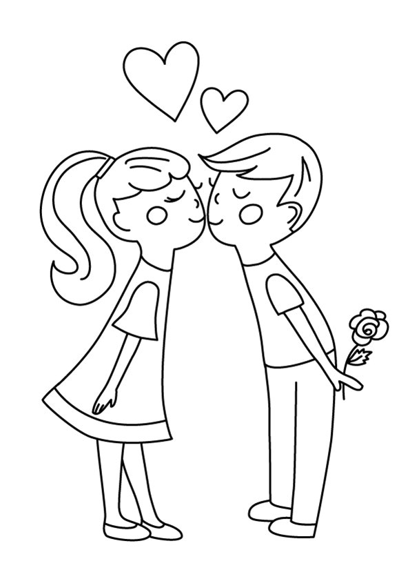 Coloriage D Amoureux A Imprimer Coloriage St Valentin Les Beaux Dessins De Fªtes   Imprimer Et