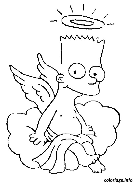 Coloriage D Ange A Imprimer Gratuit Coloriage Bart Est Un Ange Jecolorie