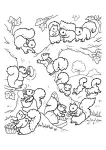 Coloriage D Ecureuil Coloriage Ecureuil Famille Page 7 Sur 20 Sur Hugolescargot