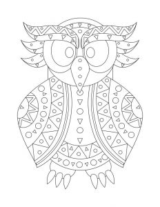 Coloriage De Billet 43 Best Coloriages De Hiboux Pour Adulte Owl Adult Coloring Pages