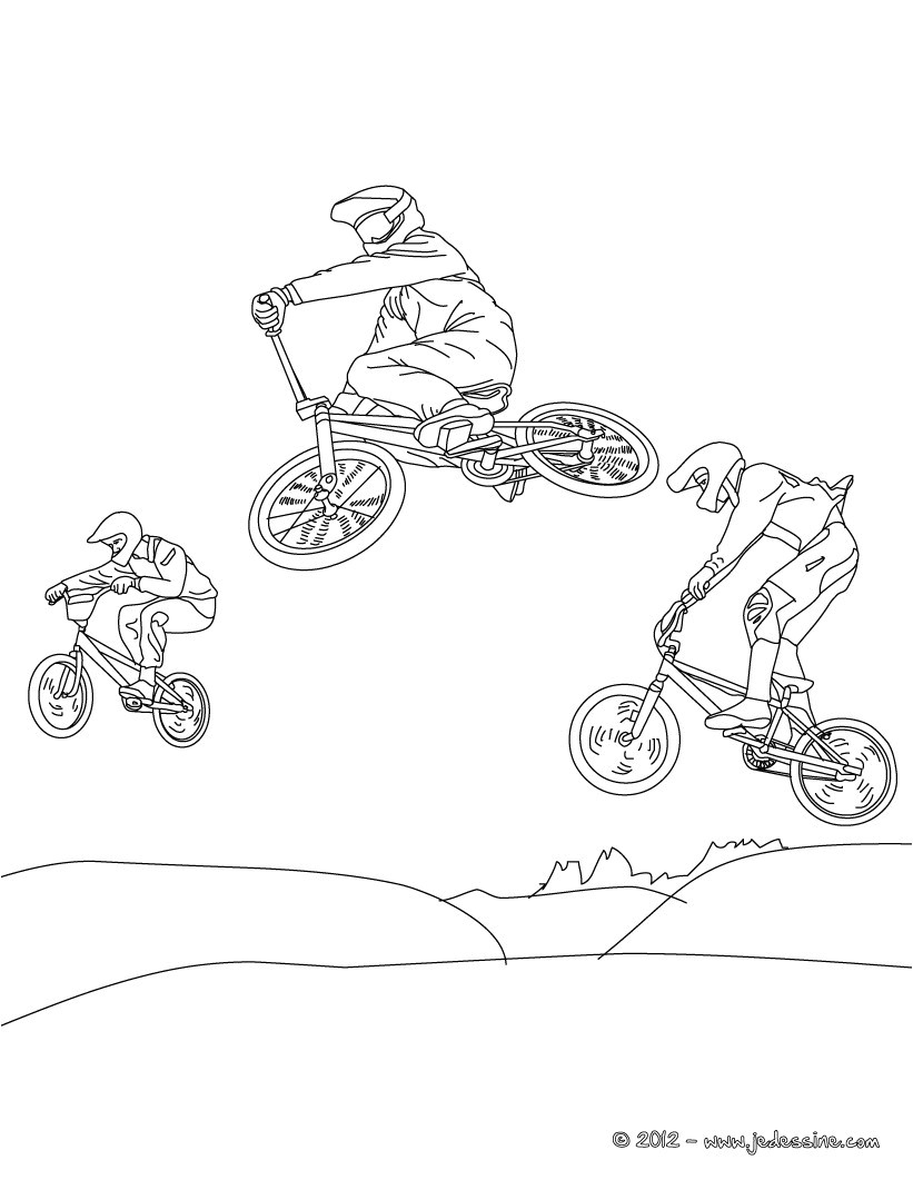 Coloriage De Bmx Coloriages Coloriage Course Bmx Fr Hellokids