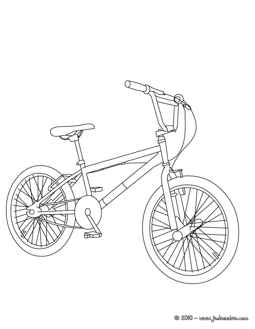Coloriage De Bmx Coloriages Vélo Bicross   Colorier Fr Hellokids
