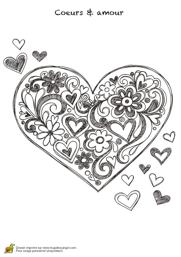Coloriage De Coeur à Imprimer Gratuit 88 Best Motif Coeur Images On Pinterest