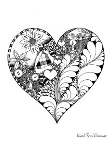 Coloriage De Coeur D Amour 23 Best Saint Valentin Colorier Adult Valentine Coloring Page