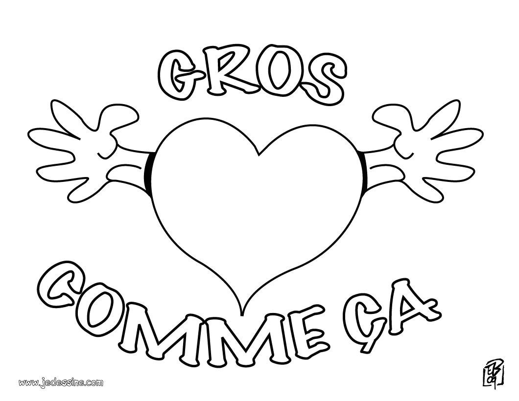 Coloriage De Coeur D Amour A Imprimer Coloriage Coeur   Colorier Dessin   Imprimer