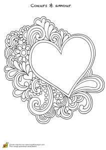Coloriage De Coeur D Amour A Imprimer Coloriage Mandala Coeur
