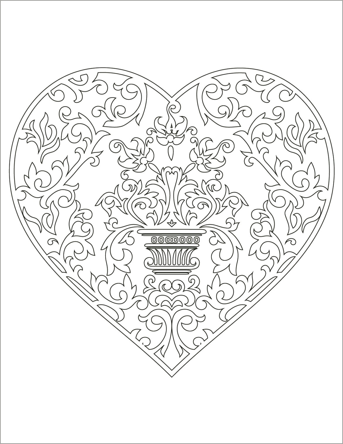 Coloriage De Coeur D Amour A Imprimer Image De Coeur D Amour Gratuit   Dessiner Artherapie