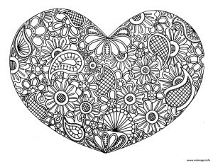 Coloriage De Coeur D Amour Coloriage Adulte Coeur
