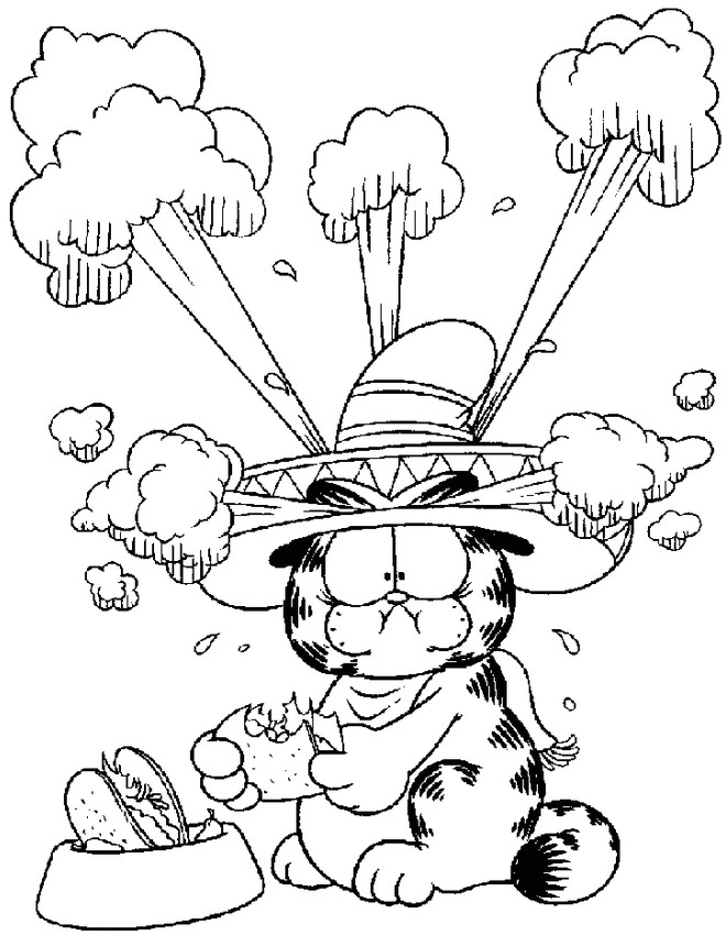 Coloriage De Garfield A Imprimer Dessin De Coloriage Garfield   Imprimer Cp