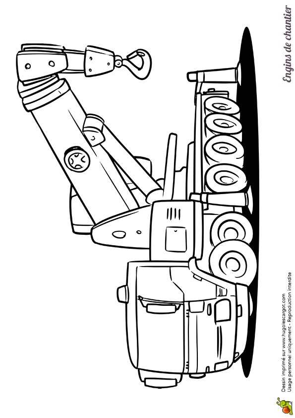Coloriage De Grue De Chantier Coloriage Engins De Chantier Camion Grue