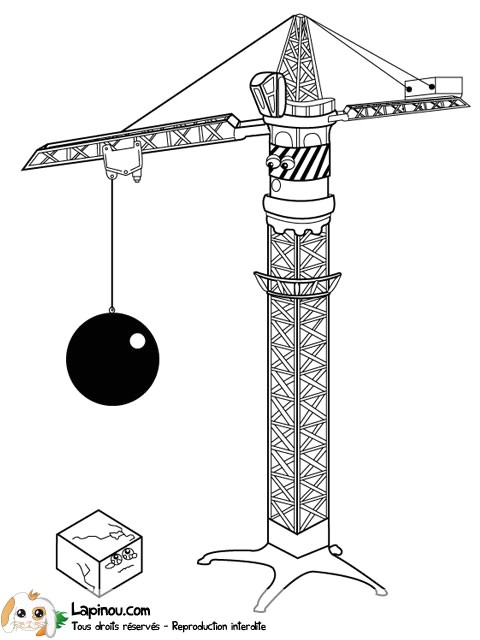Coloriage De Grue De Chantier Grue De Chantier Coloriages   Imprimer Pour Les Enfants Sur Lapinou