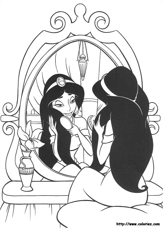 Coloriage De Jasmine Et Aladin Coloriage Jasmine Et Aladdin