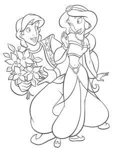 Coloriage De Jasmine Et Aladin Coloriage Jasmine Et Aladdin