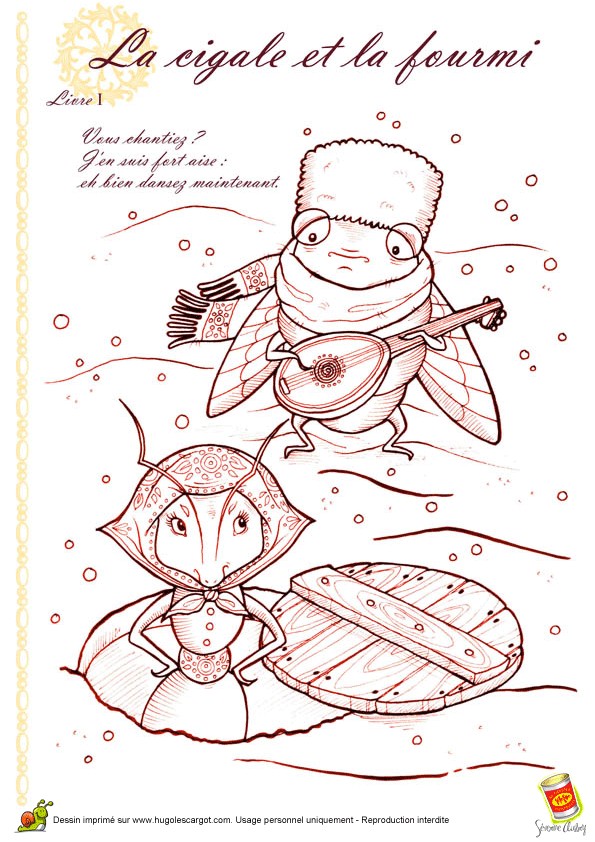 Coloriage De La Cigale Et La Fourmi Cigale Fourmi …