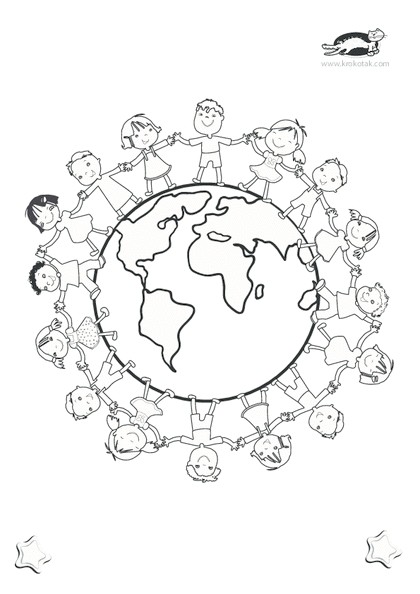Coloriage De La Terre A Imprimer Krokotak Print Printables for Kids Children S Day